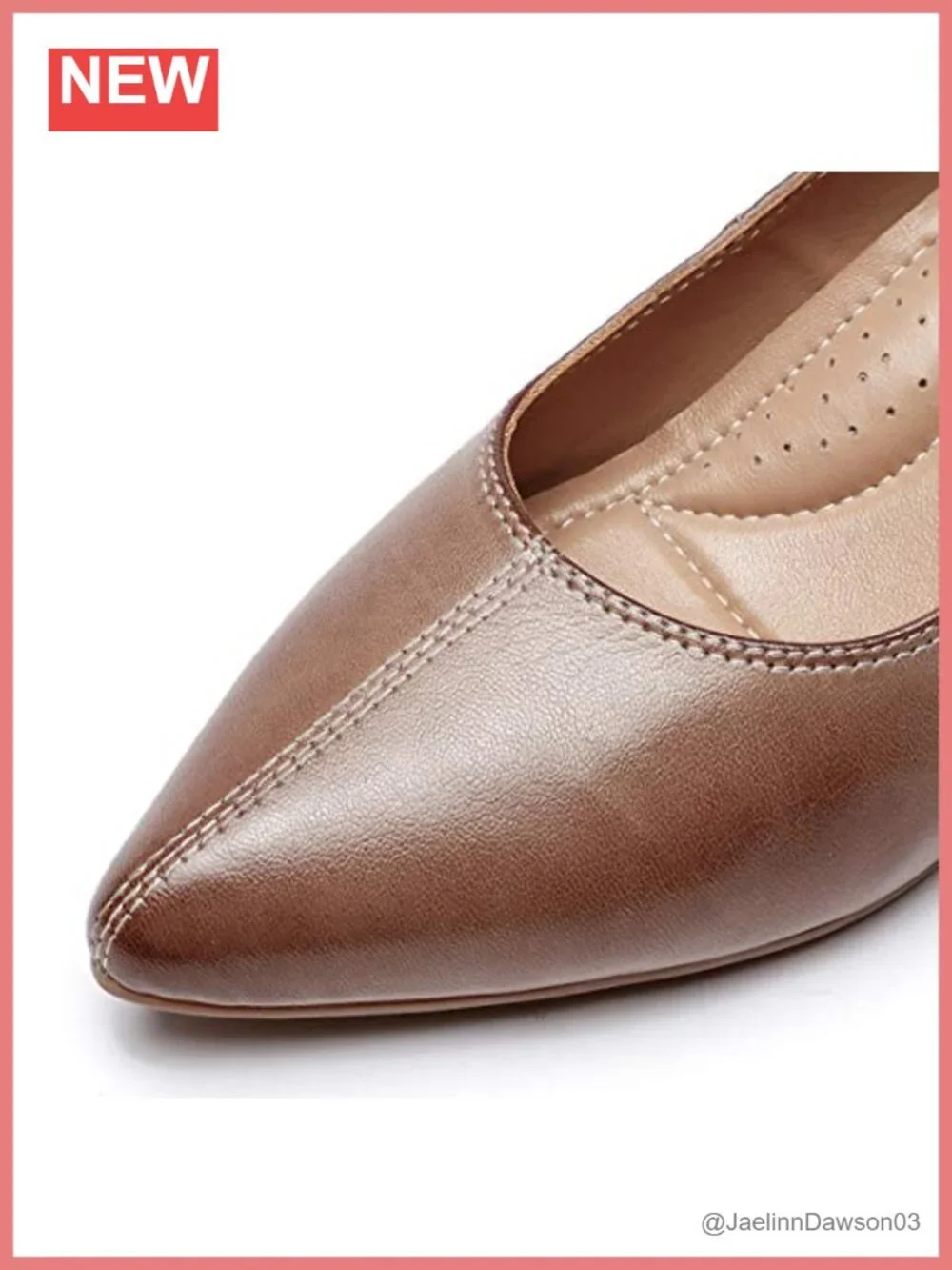 Women's Sheepskin Leather Kitten Heel Pumps, Pointed Toe Office Dress Shoes